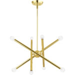 8 Light Polished Brass Chandelier with Steel base material-Lighting LumensChandeliers