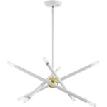 8 Light White Chandelier with Steel base material-Lighting LumensChandeliers