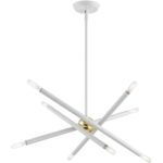 8 Light White Chandelier with Steel base material-Lighting LumensChandeliers