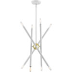 8 Light White Chandelier with Steel base material-Lighting LumensChandeliers