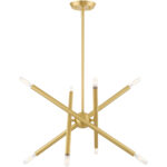 8 Light Satin Brass Chandelier with Steel base material-Lighting LumensChandeliers