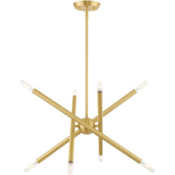 8 Light Satin Brass Chandelier with Steel base material-Lighting LumensChandeliers