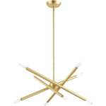 8 Light Satin Brass Chandelier with Steel base material-Lighting LumensChandeliers