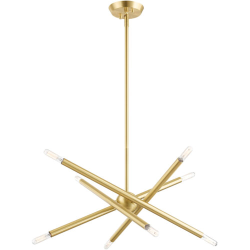 8 Light Satin Brass Chandelier with Steel base material-Lighting LumensChandeliers