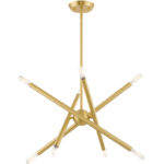 8 Light Satin Brass Chandelier with Steel base material-Lighting LumensChandeliers