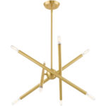 8 Light Satin Brass Chandelier with Steel base material-Lighting LumensChandeliers