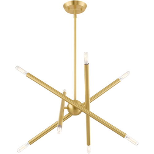 8 Light Satin Brass Chandelier with Steel base material-Lighting LumensChandeliers