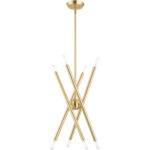 8 Light Satin Brass Chandelier with Steel base material-Lighting LumensChandeliers