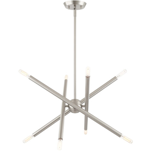 8 Light Brushed Nickel Chandelier with Steel base material-Lighting LumensChandeliers