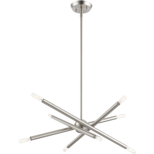 8 Light Brushed Nickel Chandelier with Steel base material-Lighting LumensChandeliers