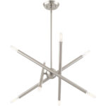 8 Light Brushed Nickel Chandelier with Steel base material-Lighting LumensChandeliers