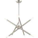 8 Light Brushed Nickel Chandelier with Steel base material-Lighting LumensChandeliers