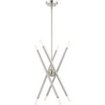 8 Light Brushed Nickel Chandelier with Steel base material-Lighting LumensChandeliers