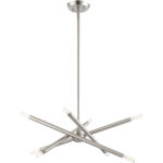 8 Light Brushed Nickel Chandelier with Steel base material-Lighting LumensChandeliers