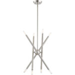 8 Light Brushed Nickel Chandelier with Steel base material-Lighting LumensChandeliers