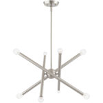 8 Light Brushed Nickel Chandelier with Steel base material-Lighting LumensChandeliers