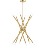 12 Light Satin Brass Chandelier with Steel base material-Lighting LumensChandeliers