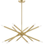 12 Light Satin Brass Chandelier with Steel base material-Lighting LumensChandeliers