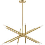 12 Light Satin Brass Chandelier with Steel base material-Lighting LumensChandeliers