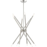 12 Light Brushed Nickel Chandelier with Steel base material-Lighting LumensChandeliers