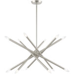 12 Light Brushed Nickel Chandelier with Steel base material-Lighting LumensChandeliers