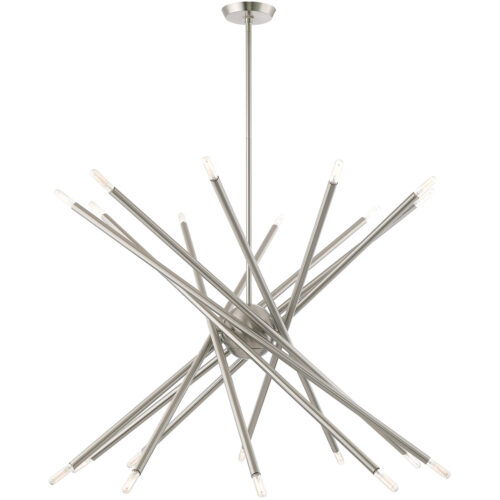 20 Light Brushed Nickel Chandelier with Steel base material-Lighting LumensChandeliers