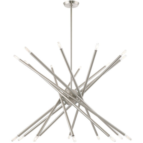 20 Light Brushed Nickel Chandelier with Steel base material-Lighting LumensChandeliers