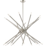 20 Light Brushed Nickel Chandelier with Steel base material-Lighting LumensChandeliers