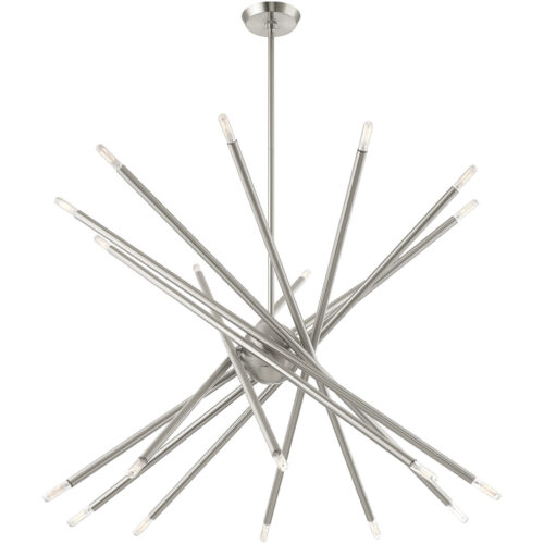 20 Light Brushed Nickel Chandelier with Steel base material-Lighting LumensChandeliers