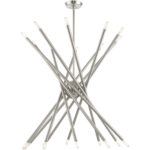 20 Light Brushed Nickel Chandelier with Steel base material-Lighting LumensChandeliers