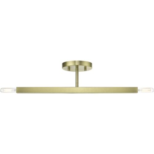 46842-01 2 Light Antique Brass Semi-Flush-Lighting LumensSemi Flush