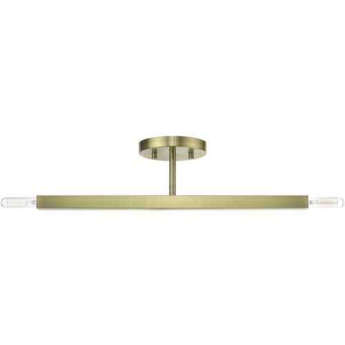 46842-01 2 Light Antique Brass Semi-Flush-Lighting LumensSemi Flush