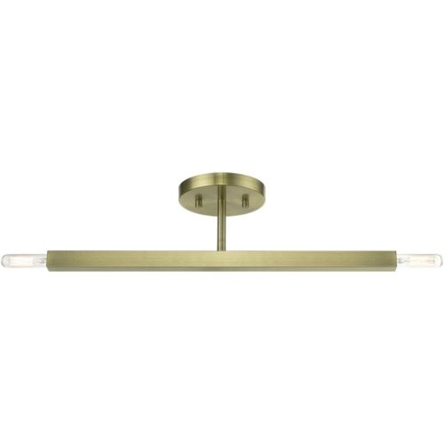 46842-01 2 Light Antique Brass Semi-Flush-Lighting LumensSemi Flush