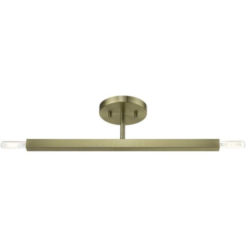 46842-01 2 Light Antique Brass Semi-Flush-Lighting LumensSemi Flush