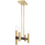 8.25 inch 4 Light Satin Brass & Bronze Linear Chandelier with Steel base material-Lighting LumensChandeliers