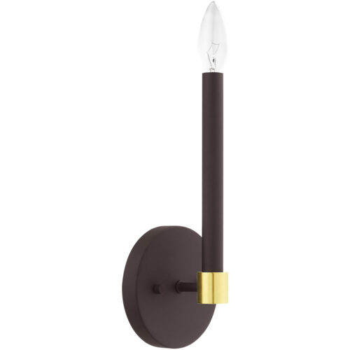 5.125 inch 1 Light Bronze Wall Sconce with Steel base material-Lighting LumensWall Sconces