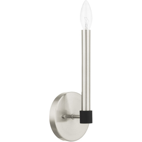 5.125 inch 1 Light Brushed Nickel Wall Sconce with Steel base material-Lighting LumensWall Sconces