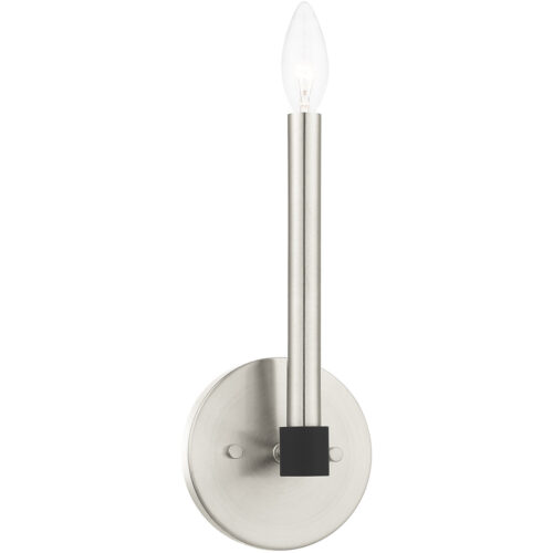 5.125 inch 1 Light Brushed Nickel Wall Sconce with Steel base material-Lighting LumensWall Sconces