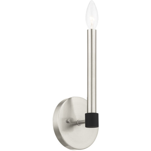 5.125 inch 1 Light Brushed Nickel Wall Sconce with Steel base material-Lighting LumensWall Sconces