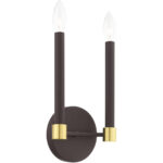 7 inch 2 Light Bronze Wall Sconce with Steel base material-Lighting LumensWall Sconces