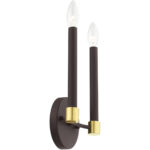 7 inch 2 Light Bronze Wall Sconce with Steel base material-Lighting LumensWall Sconces