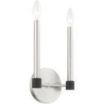 7 inch 2 Light Brushed Nickel Wall Sconce with Steel base material-Lighting LumensWall Sconces