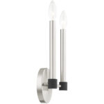 7 inch 2 Light Brushed Nickel Wall Sconce with Steel base material-Lighting LumensWall Sconces