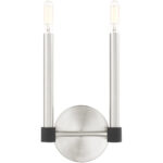 7 inch 2 Light Brushed Nickel Wall Sconce with Steel base material-Lighting LumensWall Sconces