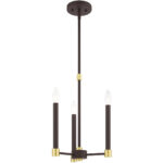 3 Light Bronze Chandelier with Steel base material-Lighting LumensChandeliers