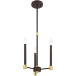 3 Light Bronze Chandelier with Steel base material-Lighting LumensChandeliers