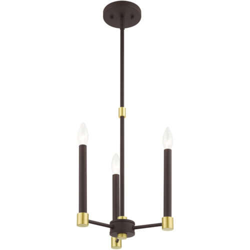 3 Light Bronze Chandelier with Steel base material-Lighting LumensChandeliers