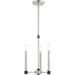 3 Light Brushed Nickel Chandelier with Steel base material-Lighting LumensChandeliers