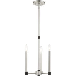 3 Light Brushed Nickel Chandelier with Steel base material-Lighting LumensChandeliers