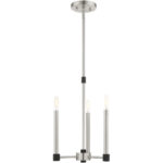 3 Light Brushed Nickel Chandelier with Steel base material-Lighting LumensChandeliers